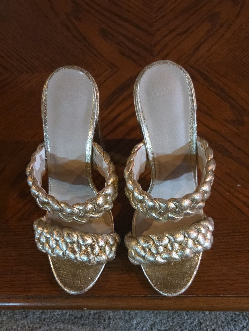 ASOS Gold Braided Slide Mules